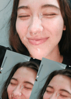 A esta pendeja le encanta la leche en la cara 4